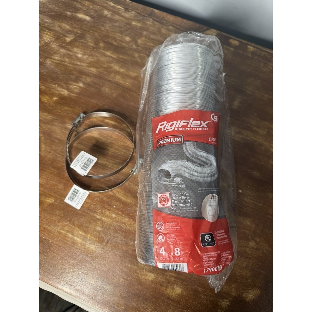 Lambro Rigiflex Semi-Rigid Dryer Duct Vent 4" x 8 ft. 1790033 All Metal Design